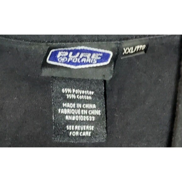 Polaris MSD Racing Black Mechanic Work Shirt XXL Short Sleeve Button Front Men - Picture 7 of 10